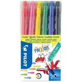 Carioci PILOT FriXion Colors Erasable, 6 culori/set